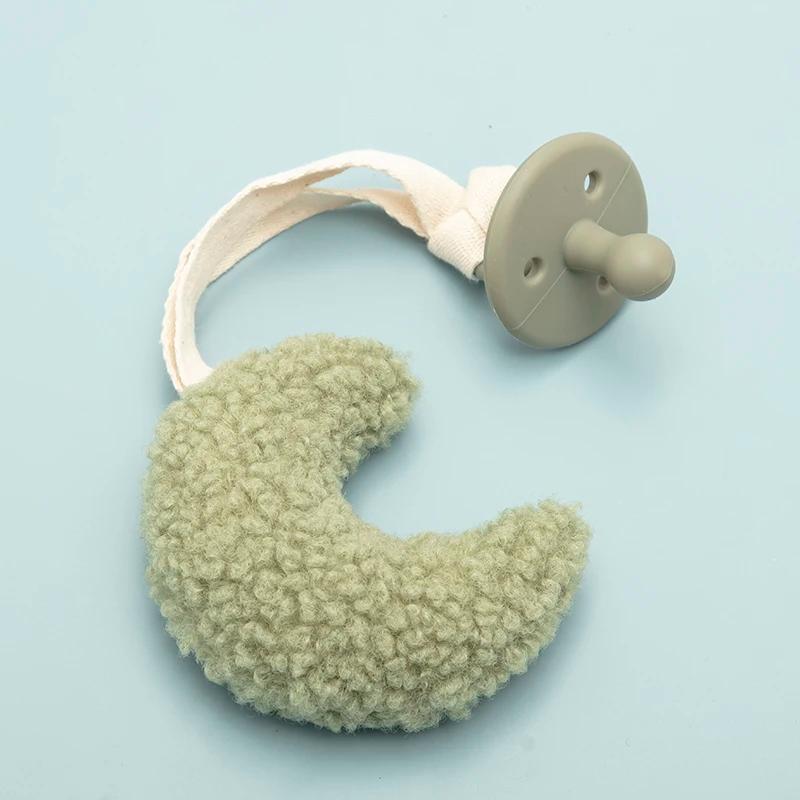 JOSilicone-Attache-sucette pour bébé sans BPA, attache-tétine Sherpa étoile lune, accessoire pour no