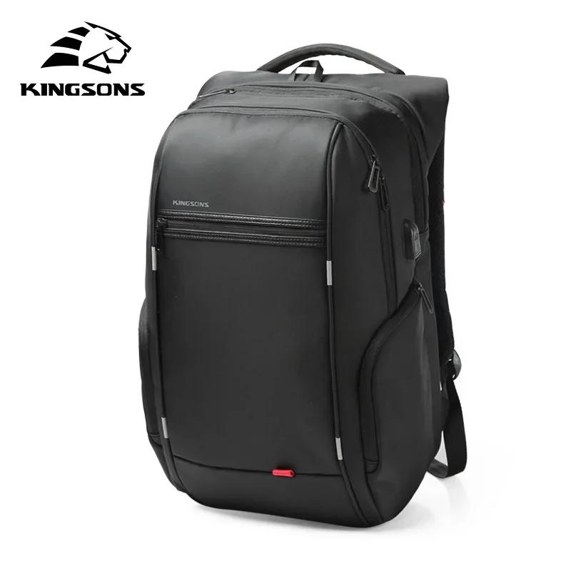 Kingsons-Sac à dos étanche pour homme et femme, avec chargeur USB, pour l'école, antivol, pour ordin