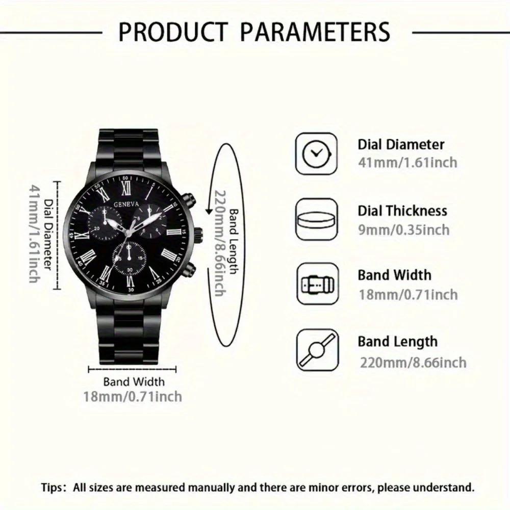 Ensemble de montres à quartz de luxe pour hommes, 2 pièces, vêtements d'affaires et décontractés, ca