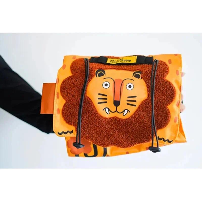 Sac à pinceaux de maquillage portable Kawaii, grande capacité, 4 en 1, poignées amovibles, animal mi