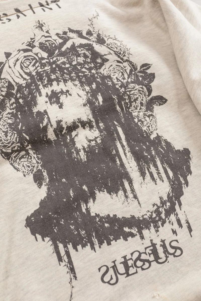 SAINT Vintage pull éclaboussé d'encre Graffiti Destruction col rond à capuche automne hiver hommes f