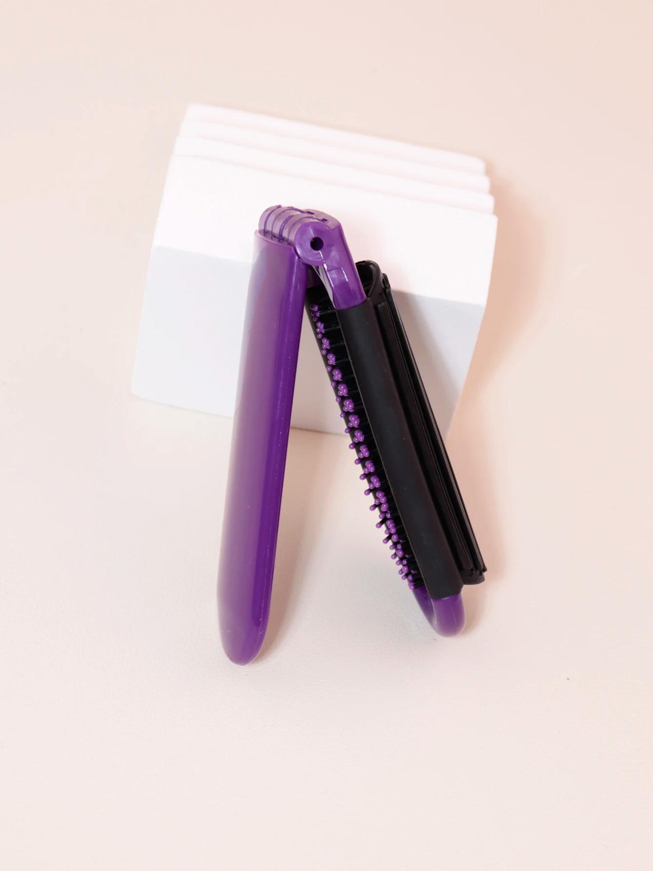 Mini miroir de massage antistatique pliable portable, peigne à cheveux pour fille de voyage avec mir