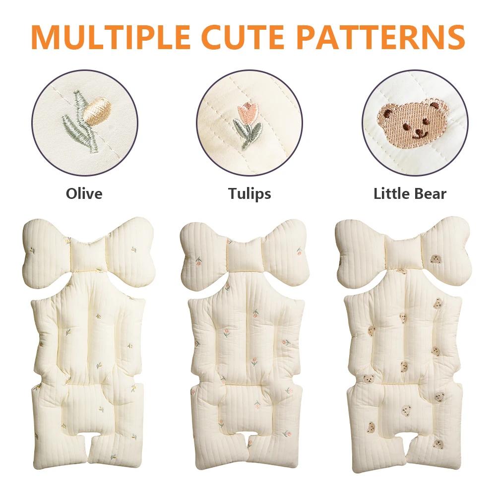 Coussins de siège de poussette pour bébé, chauds, en coton épais, pour enfant, universels, quatre sa