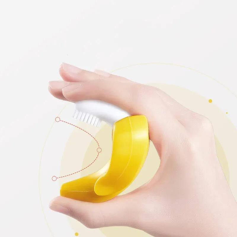 Anneau de dentition en forme de banane pour bébé, brosse à dents d'entraînement en Silicone sans BPA