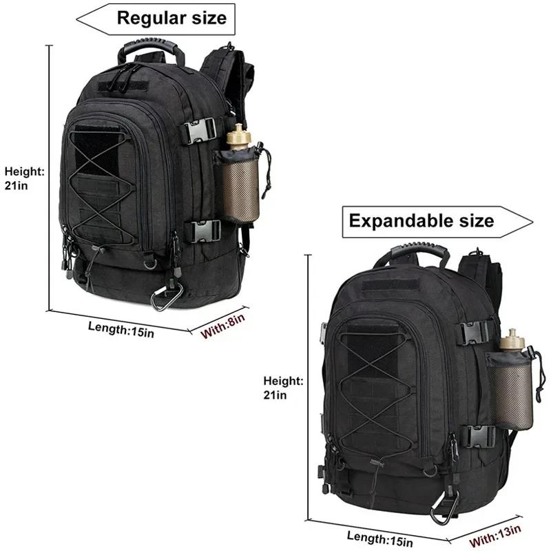 Sac à dos tactique pour hommes 60L sac à dos d'assaut Molle robuste étanche grande capacité sac anti