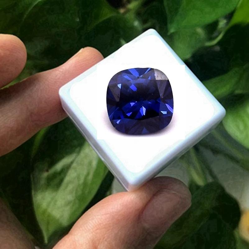 Saphir bleu tanzanite naturel, taille coussin, qualité AAAA+, 12×12mm, 10,50 carats, pierre précieus
