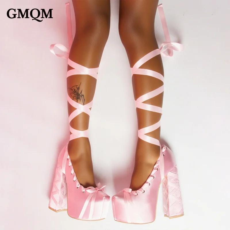 GMQM 2025 printemps nouvelles dames élégantes Lolita soie douce tête ronde robe ruban rose fond épai