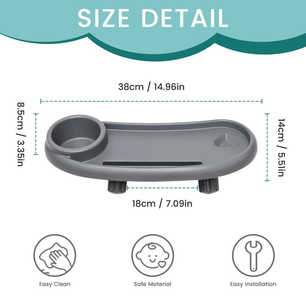 1 plateau universel pour collations de bébé pour poussette avec porte-gobelet, plateau pour collatio