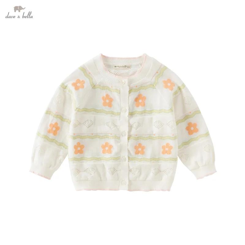 MACSpring-Cardigan en tricot floral pour filles, pull pour enfants, pull pour bébé, haut décontracté