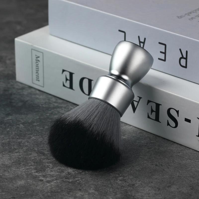 YAQI – brosse de rasage pour hommes, poils synthétiques, poignée en métal lourd, loup en bois, nœud