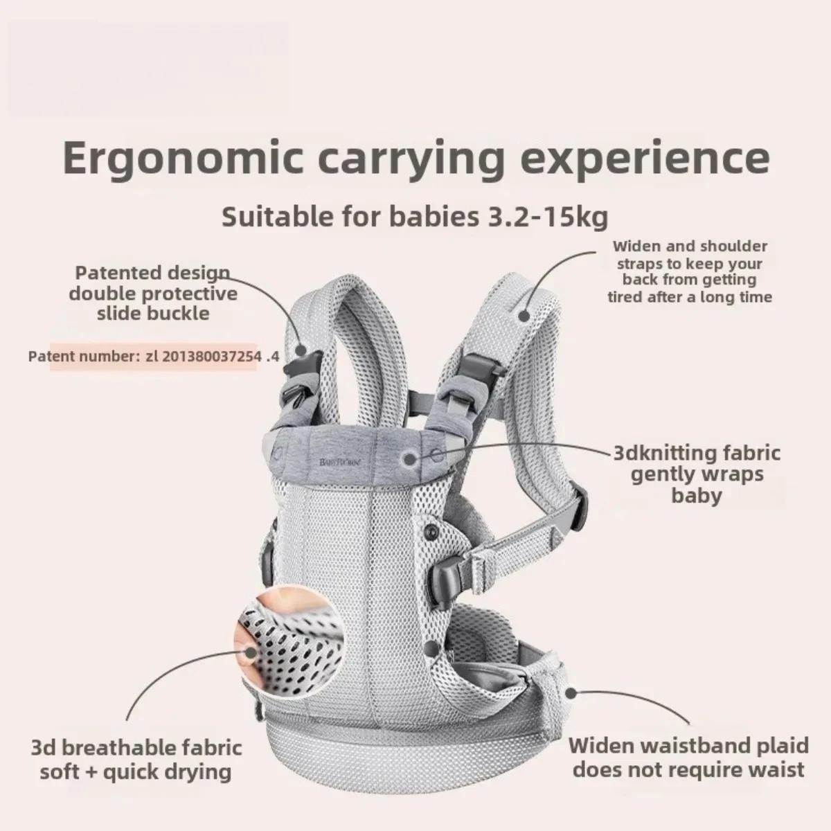 Porte-bébé Bjorn en maille 3D | Conception ergonomique 3 en 1 prenant en charge les nouveau-nés et