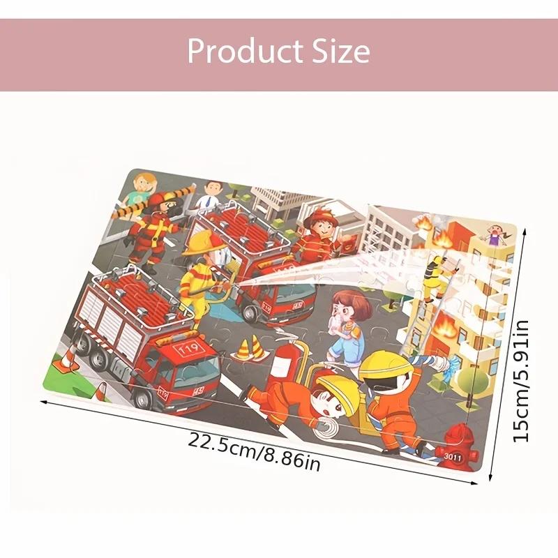 30 pièces Puzzle en bois enfants dessin animé animaux véhicule Puzzles jeux bébé apprentissage préco