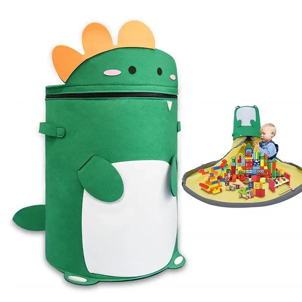 Sac de rangement pliable en feutre détachable pour jouets, organisateur d'animaux mignons, sacs à fe