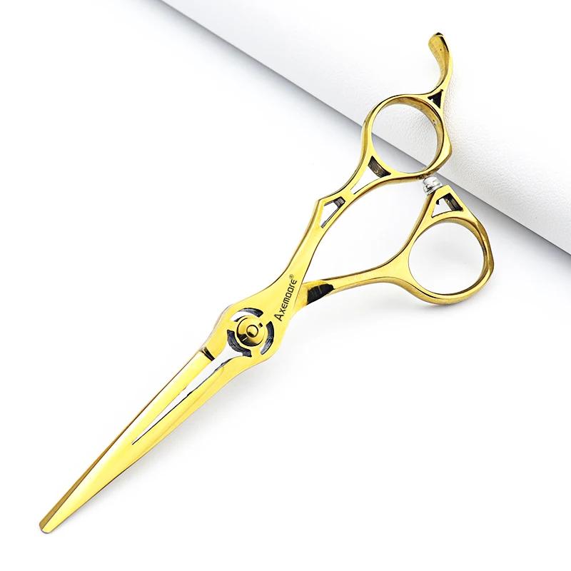 Ciseaux de coiffure professionnels 6 pouces, ensemble de ciseaux de coiffeur dorés, outils de coupe