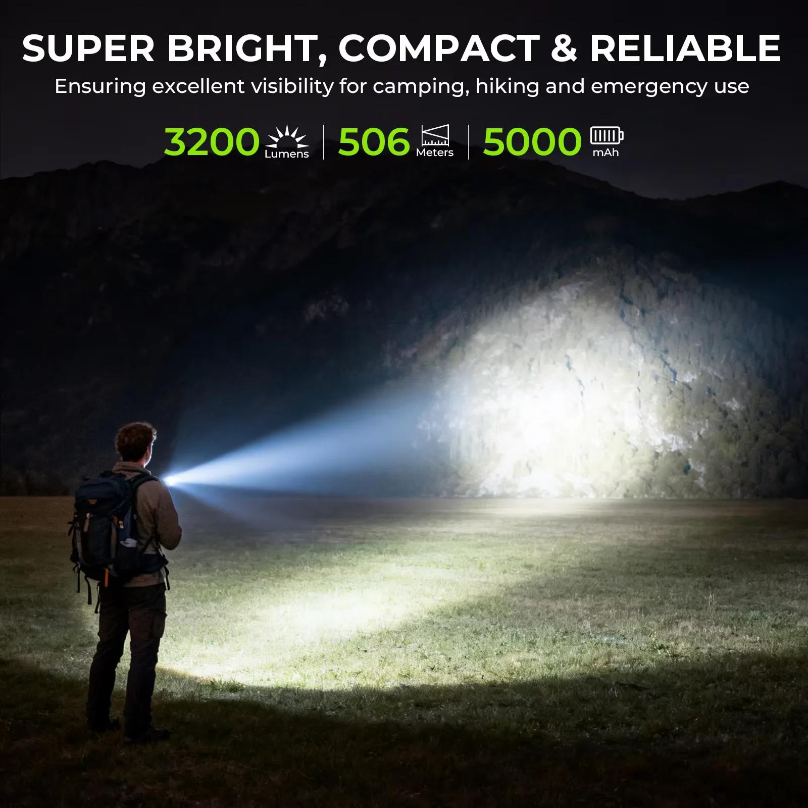 Lampe torche EDC Wurkkos TS28 3200 lm rechargeable avec batterie 21700, portée de 506 m, capuchon ma