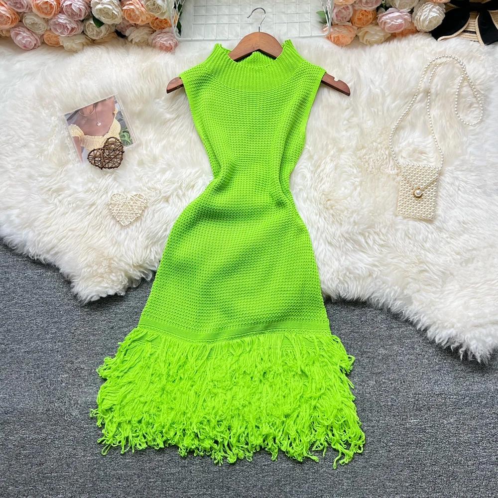 YuooMuoo femmes robe 2026 nouvelle mode d'été Sexy ajouré couture sans manches moulante robe de soir