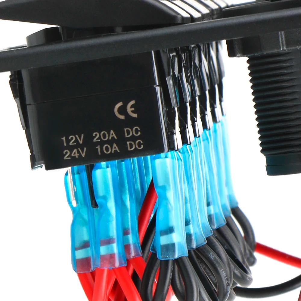 4,2a double prise à fente USB 6 Gang panneau d'interrupteur à bascule affichage numérique de la tens