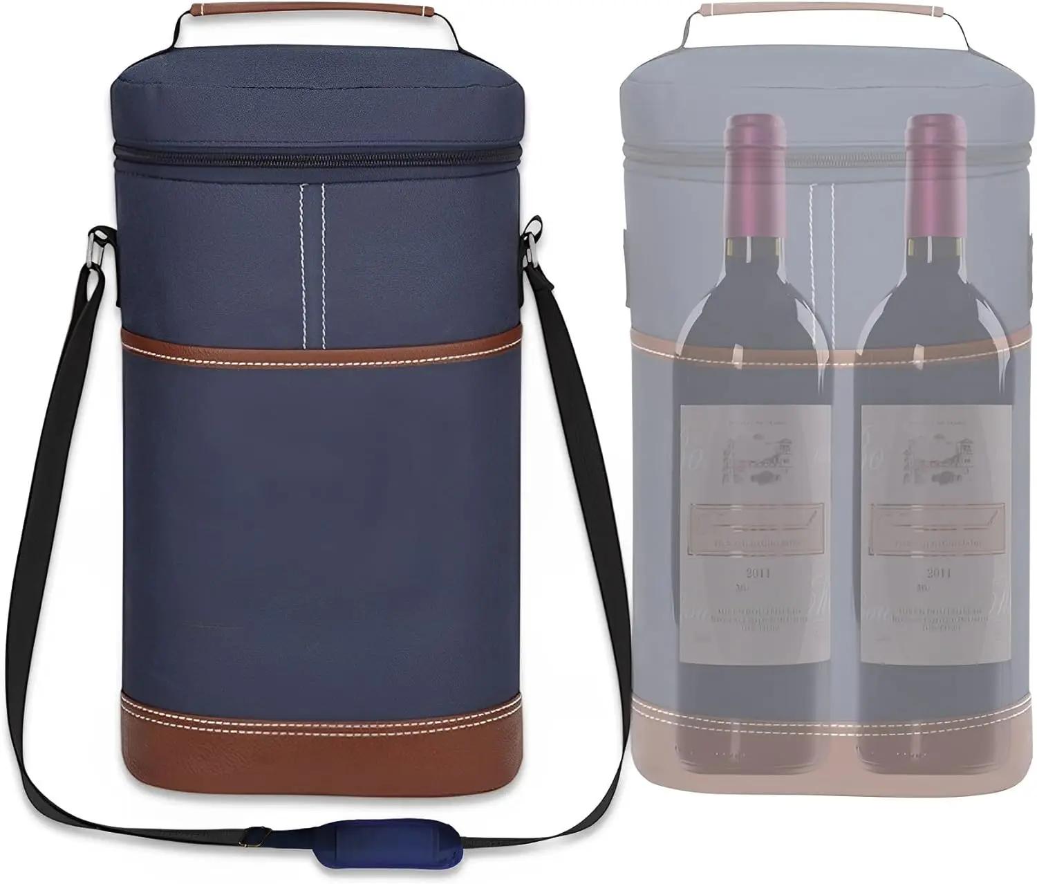 Sac isotherme pour bouteille de vin isotherme souple, bouteille thermique à 2 clics, sac d'extérieur