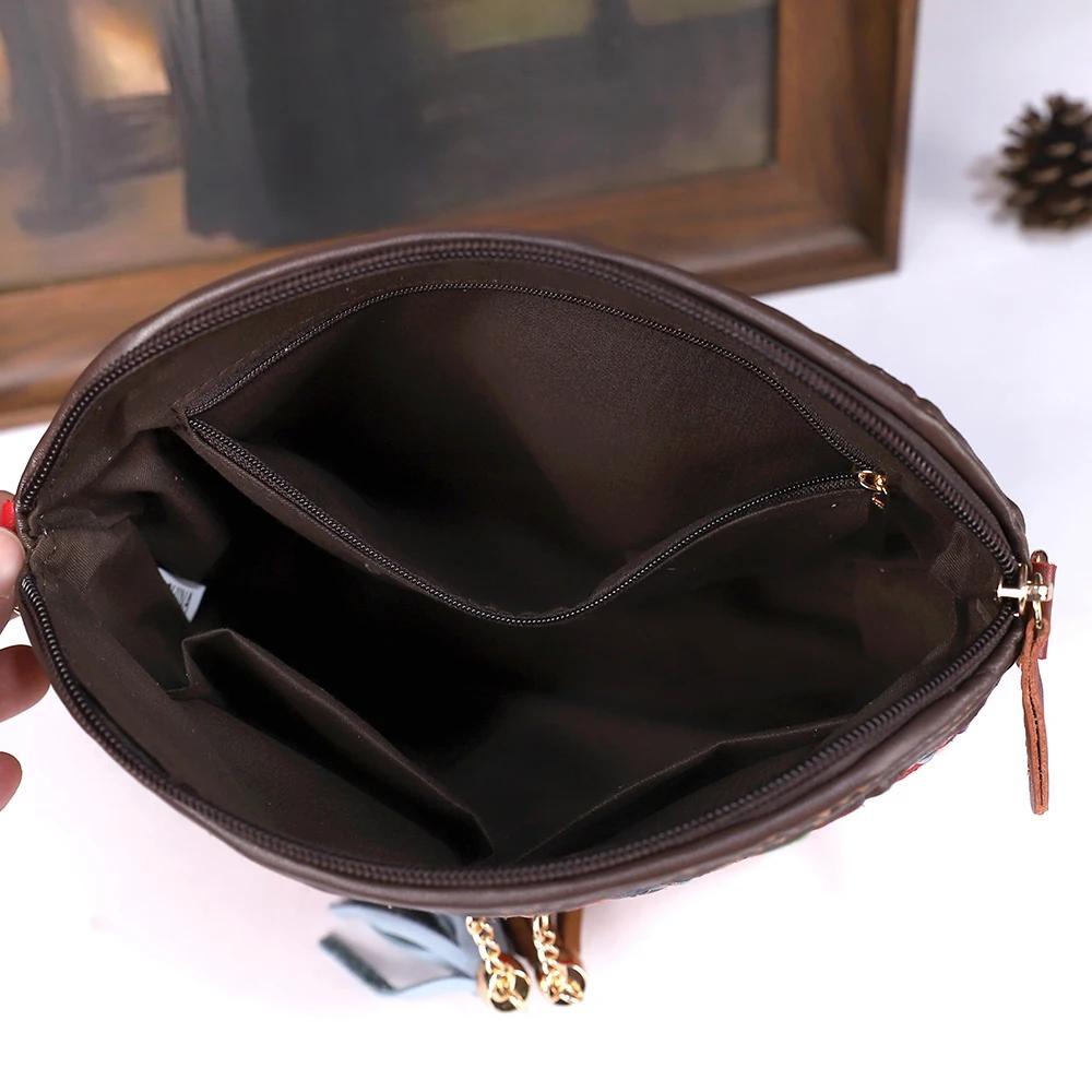 Sac à bandoulière en cuir épissé tissé à la main pour femmes, décontracté, léger, polyvalent, sangle