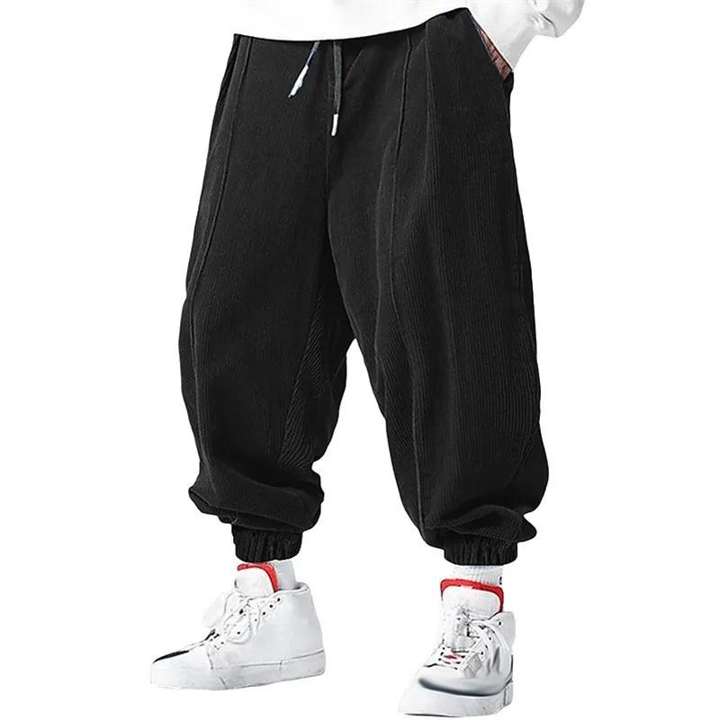 Printemps automne hommes décontracté ample cordon pantalon mode pantalons de survêtement couleur uni