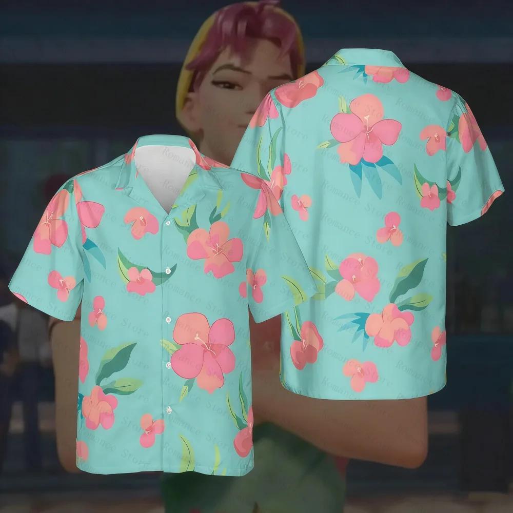 Chemise Hawaïenne 2026 inspirée du chasseur, chemise Hawaïenne pour jeunes, chemise de cosplay Abby