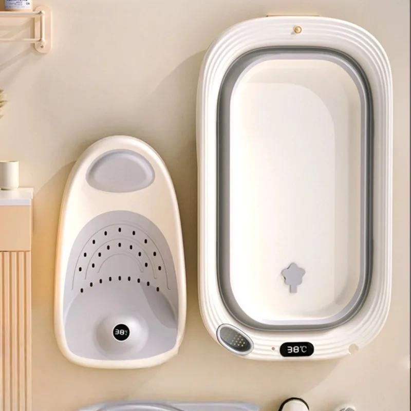 Bassin de douche pour bébé sensible à la température, baignoire pliable et Portable pour bébé, Modes