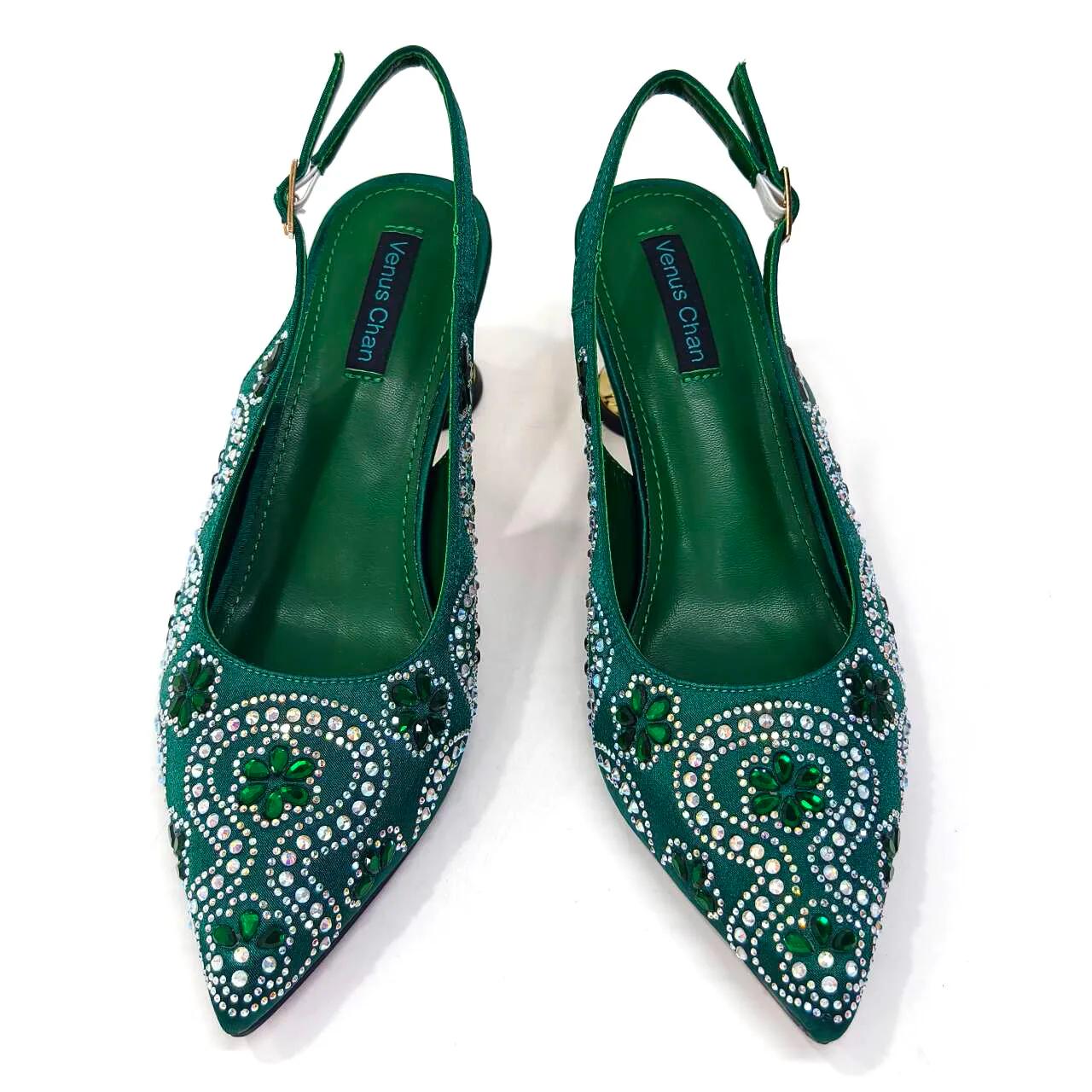 Ensemble de chaussures et sacs pour femmes italiennes, talons confortables avec biscuits pour la fêt