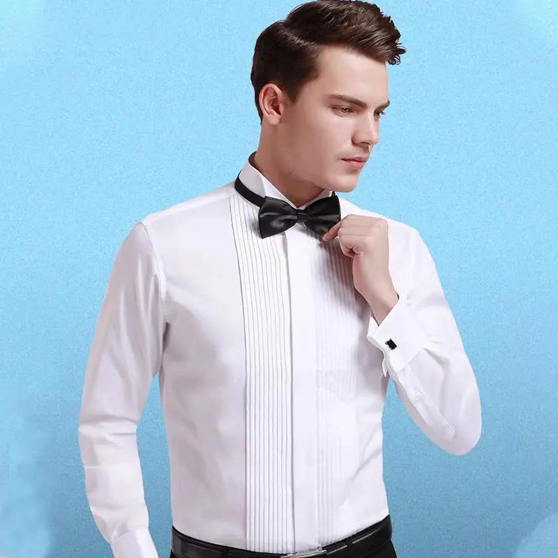 Chemise à manches longues pour hommes 6XL, robe formelle, grande taille, smoking, vêtements gratuits