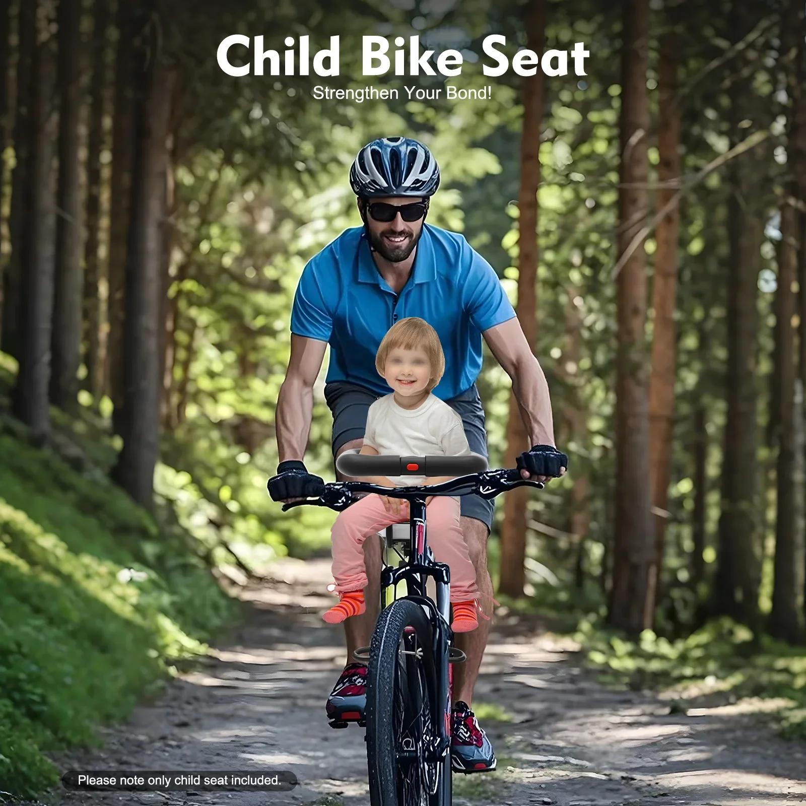 Siège de vélo avant pour enfant, avec main courante et support pour pédales, pour les enfants de 1 à
