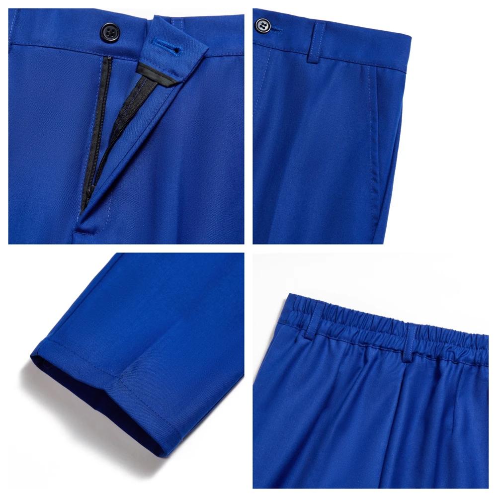 DTLumila - Costume de Cérémonie 3 Pièces Blanc pour Garçons 2026 avec Col Châle Bleu, Nœud Papillon