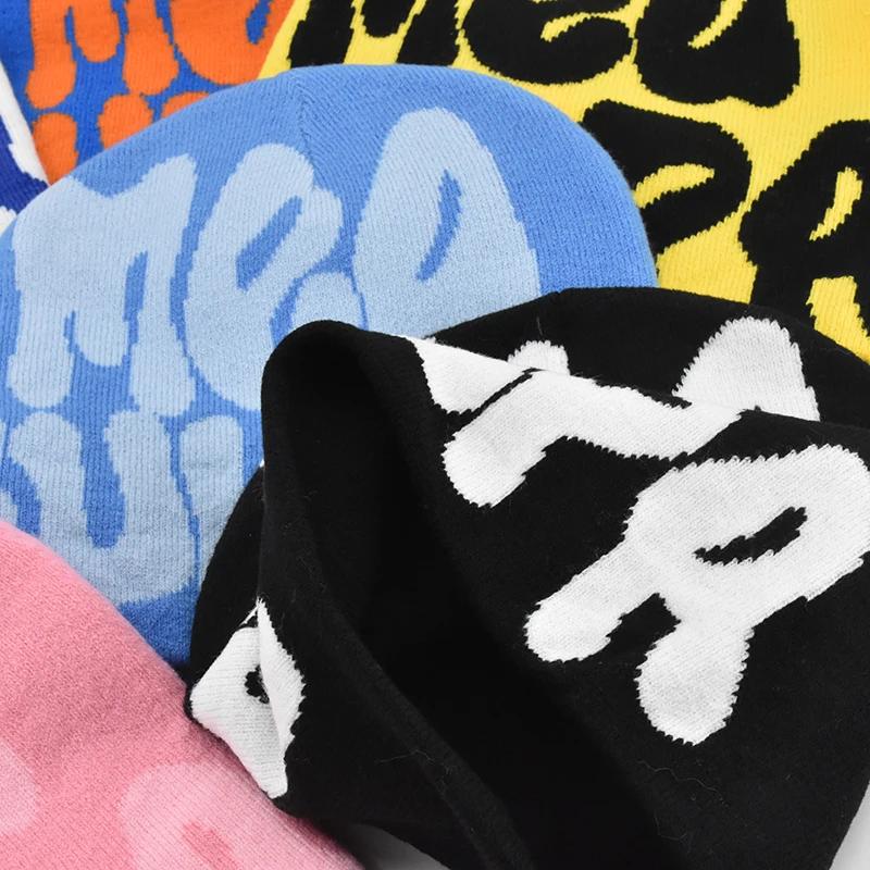 Mea Culpa tricot bonnets chapeau pour femmes hommes Couple Y2K quel est à la mode Bonnet Kpop laine
