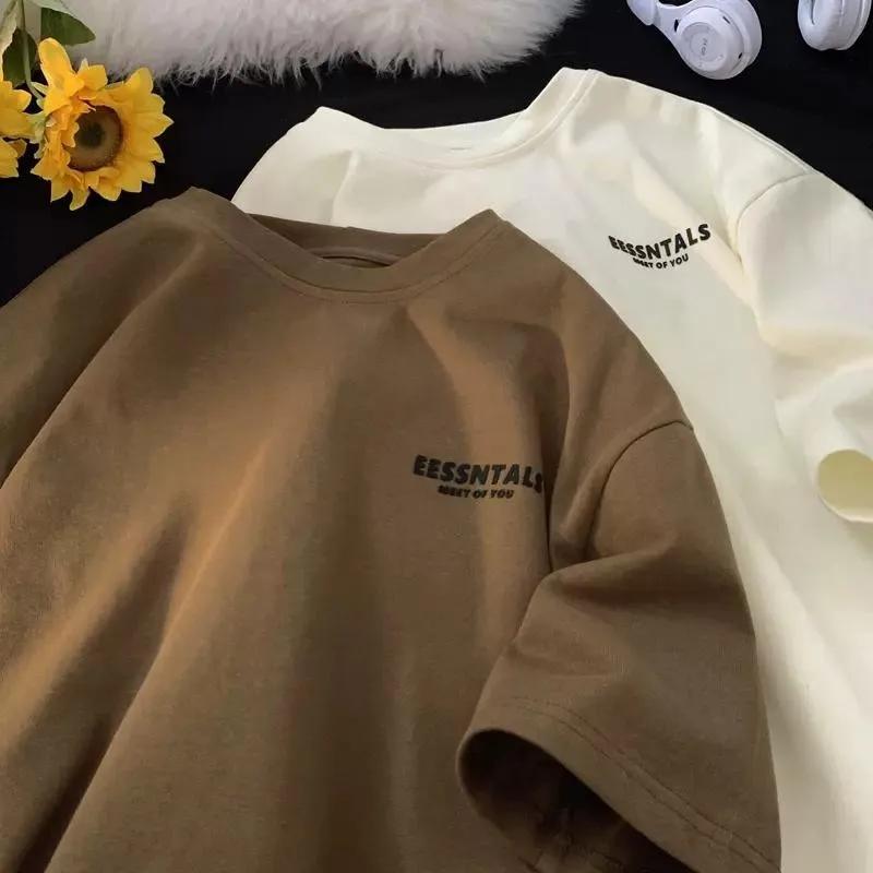 T-shirt décontracté à manches courtes et col rond pour homme, imprimé lettres surdimensionné, collec