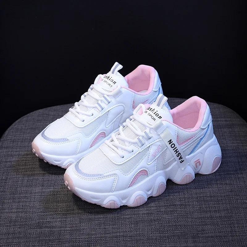 CINESSD 2026 Baskets tendance à plateforme en maille, chaussures en cuir respirantes, décontractées,