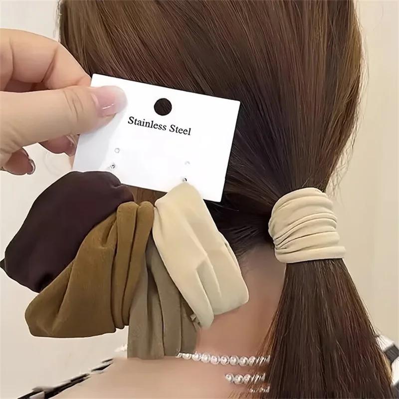 4 ensemble solide élargir épaissir bandeau de cheveux cordes femmes élastique pour queue de cheval c