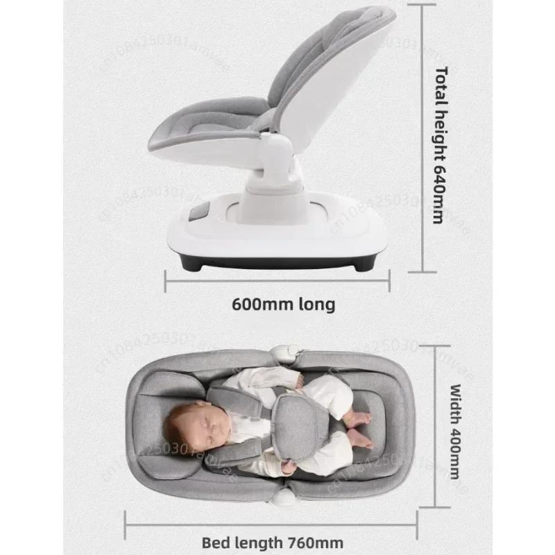 Chaise apaisante électrique pour bébé, chaise à bascule de luxe connectable à l'application 360 °