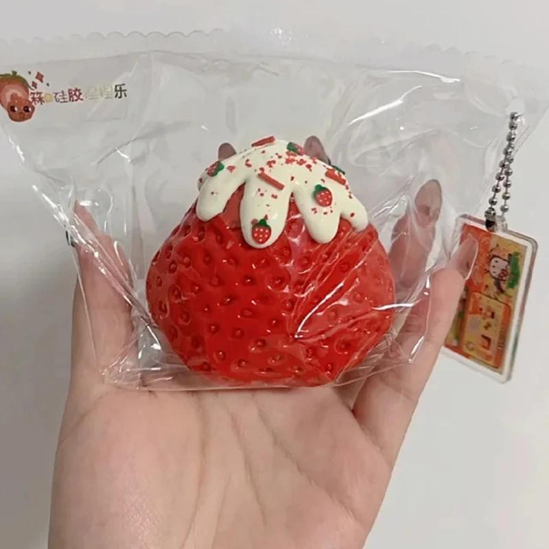 Jouet Fidget Squishy Taba aux fraises – Jouet anti-Stress à rebond lent pour enfants, adultes, burea