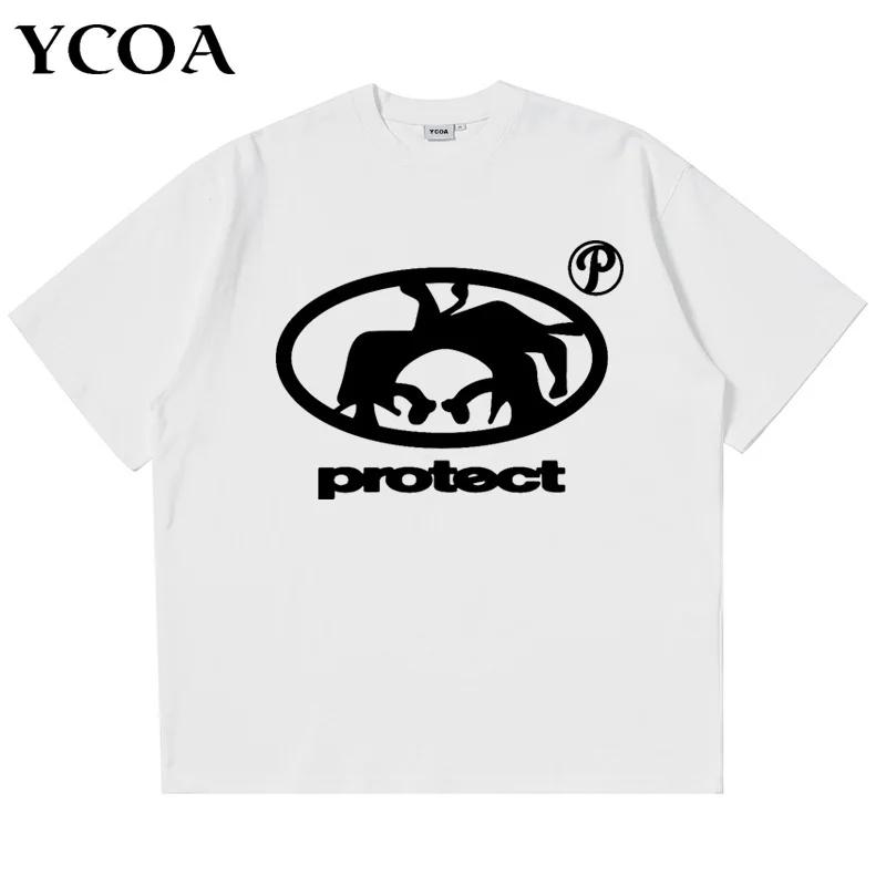 T-Shirt manches courtes pour hommes, surdimensionné, 100% coton, graphique, Harajuku, Vintage, mode