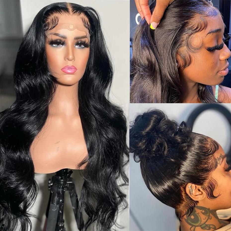 Perruque Lace Front Wig 360 naturelle Body Wave, cheveux humains, pre-plucked, bling, 4x4, 13x4, 32/