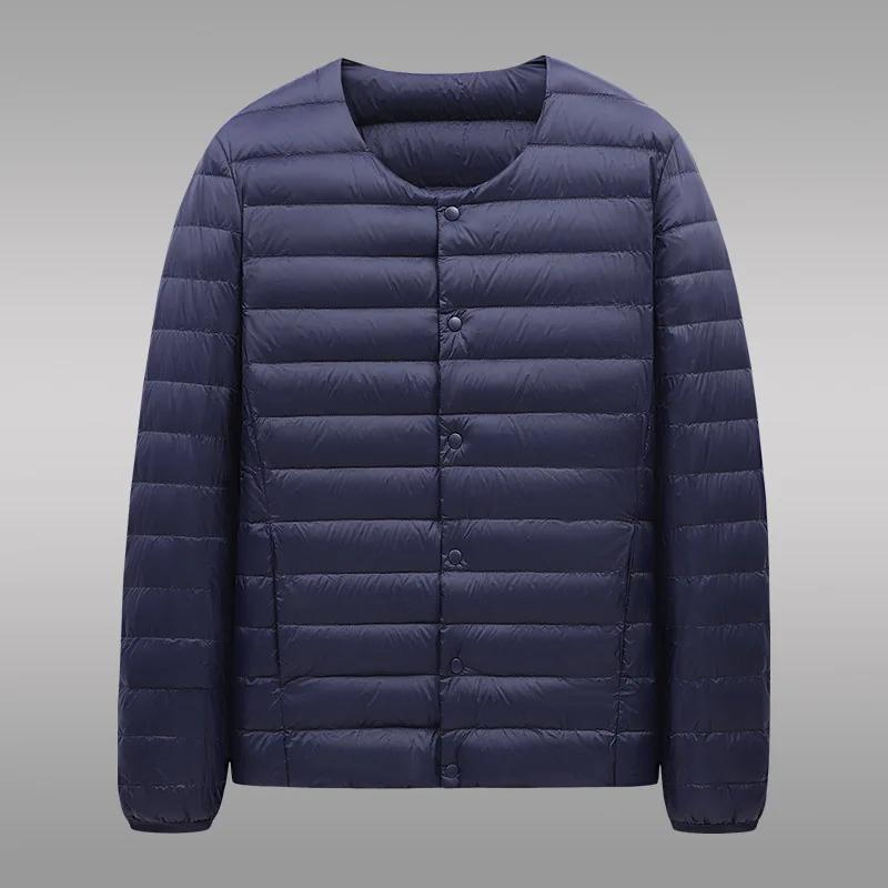 Doudoune ultralégère pour hommes, nouvelle veste légère Simple à col rond, Portable, doublure chaude