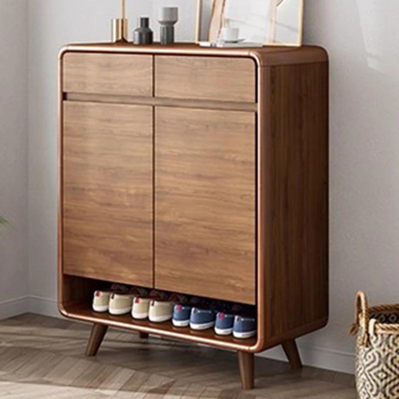 Armoire à chaussures en bois de luxe, organisateur de rangement, salon, affichage Mobile, étagère à