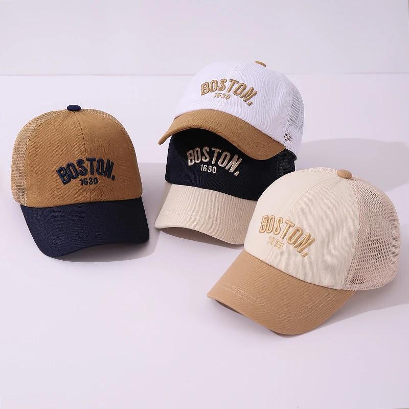 Casquette de Baseball en maille pour bébé, chapeau d'été pour enfants, chapeaux à visière avec lettr
