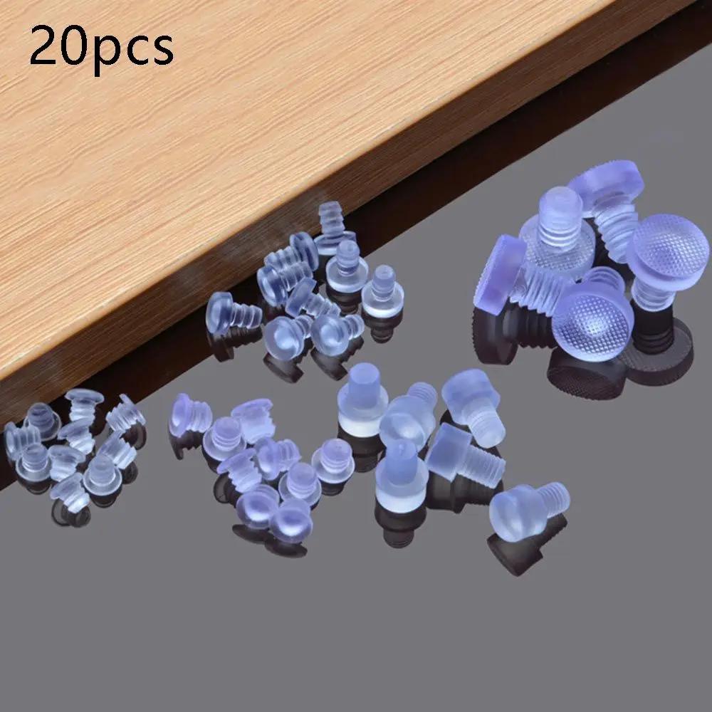 Bouchons de trou de vis en caoutchouc transparent, anti-collision, pare-chocs de porte d'armoire int