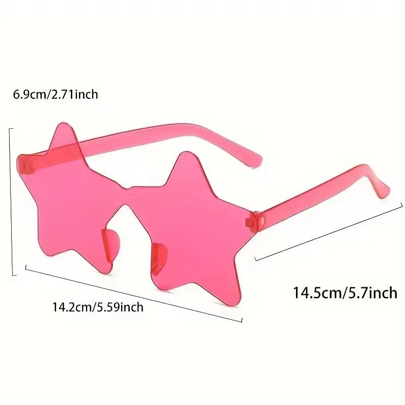 Lunettes étoiles colorées transparentes, 10 pièces, couleur bonbon, pour hommes et femmes, accessoir