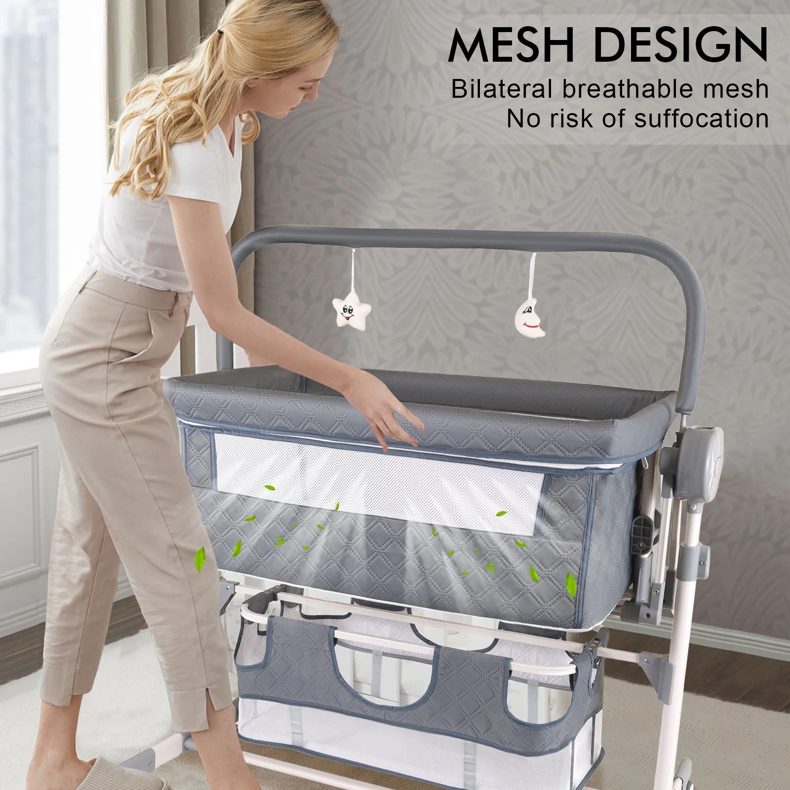 Berceau électrique intelligent pour bébé, berceau à bascule automatique, Bluetooth, musique, minuter