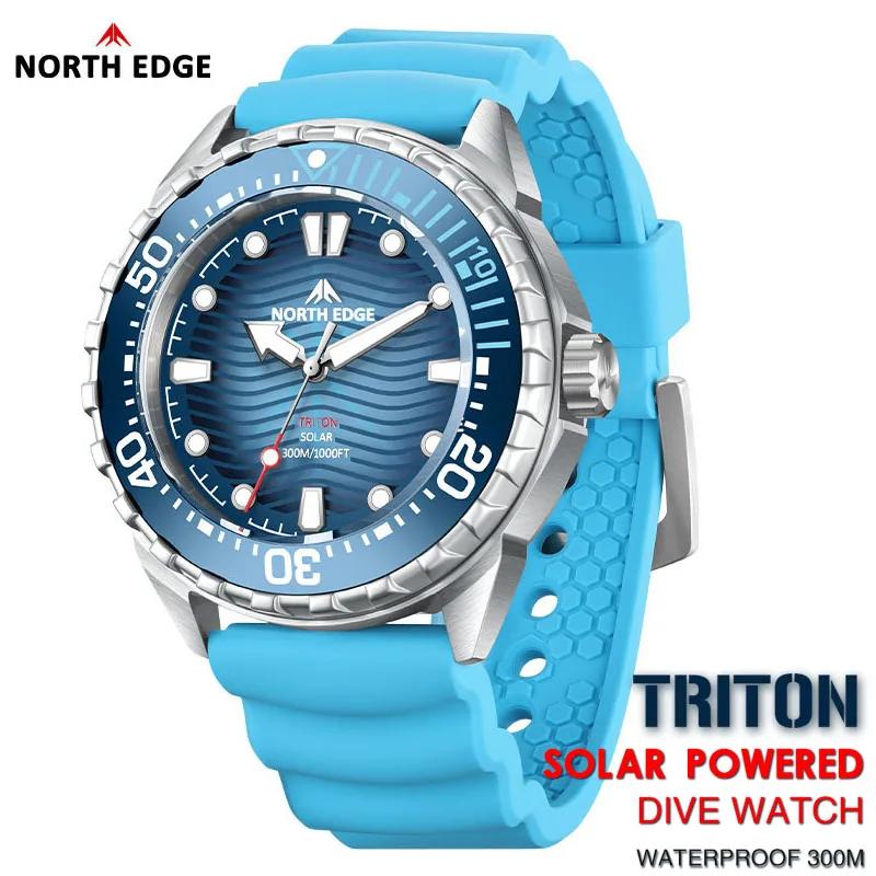 NORTH EDGE 2025 Nouvelle montre de plongée solaire TRITON pour hommes, montres à quartz de luxe pour