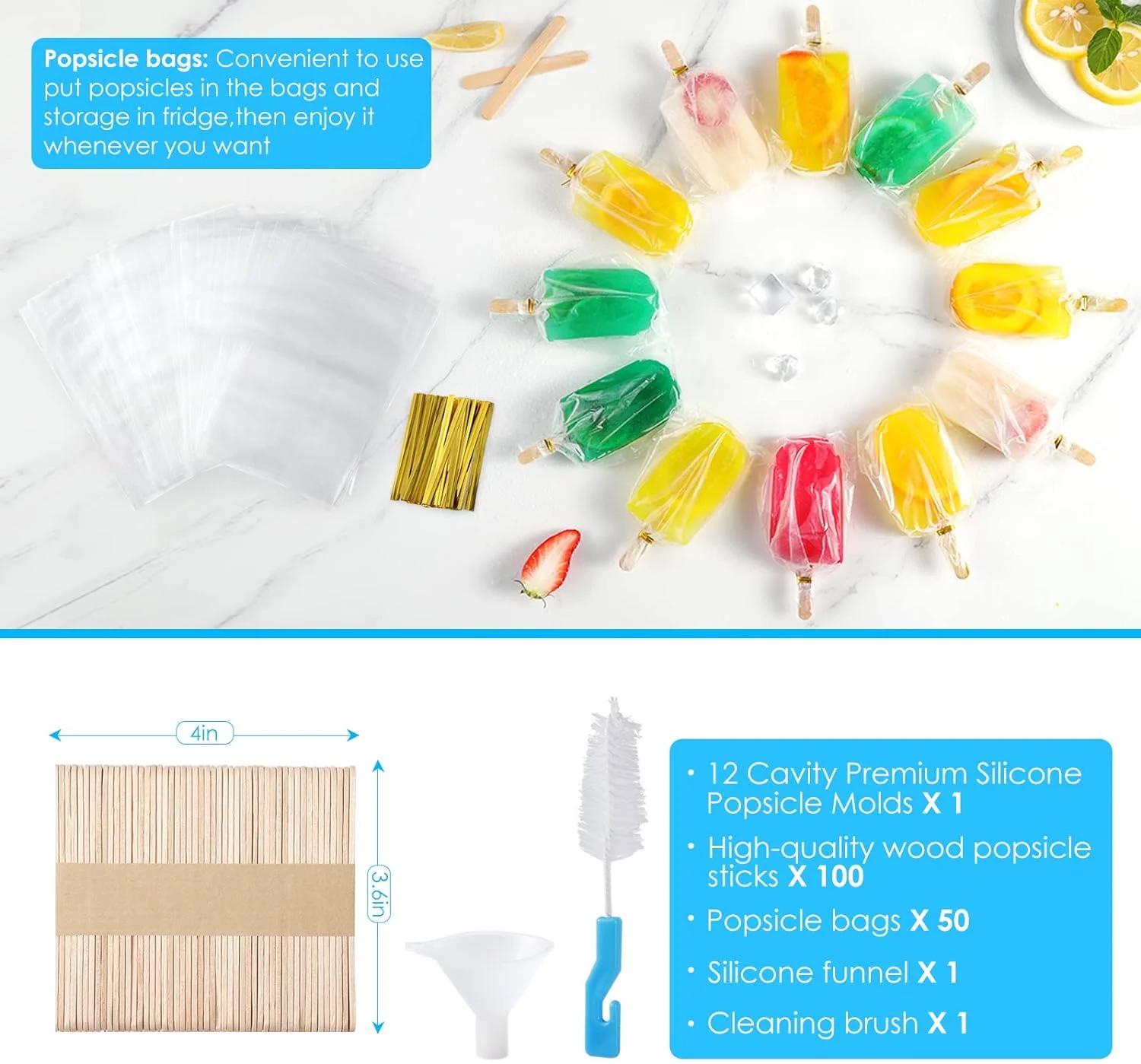Moules à sucettes en Silicone sans BPA, 12 pièces, plateaux à sucettes pour congélateur, moules à su