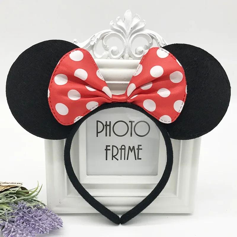 Oreilles de souris pour filles, bandeau à nœud solide, fournitures de fête d'anniversaire et Costume