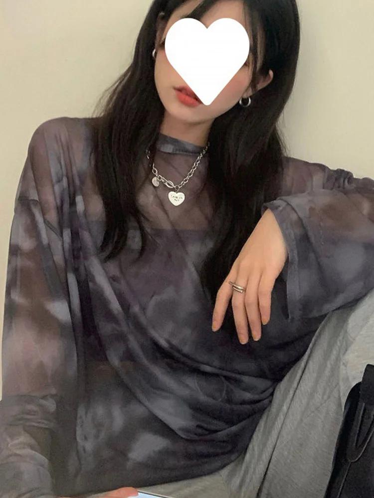 T-shirt à Manches sulfpour Femme, Vêtement Confortable et Chic, Minimaliste, Harajuku, Printemps