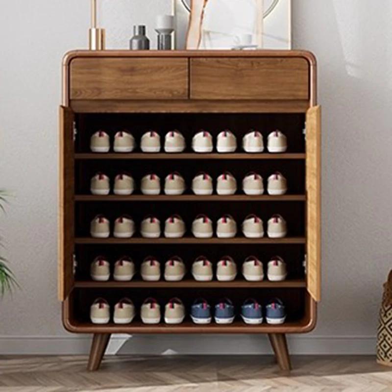 Armoire à chaussures en bois de luxe, organisateur de rangement, salon, affichage Mobile, étagère à