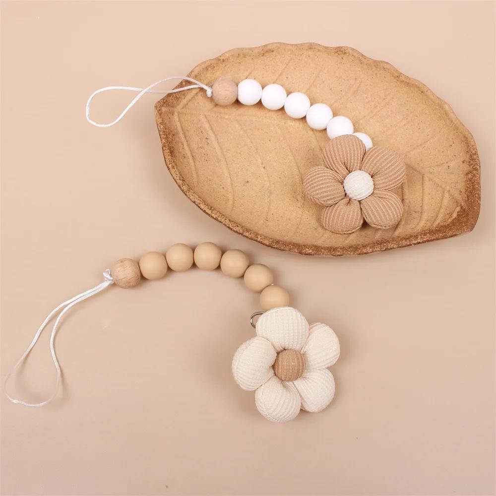 Fleur bébé attache-sucette chaîne nouveau-né factice porte-mamelon Clips sans BPA coton jouets de de